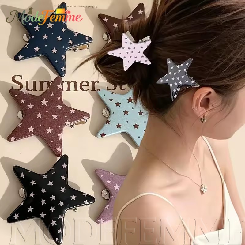 [À Venda] Grampo De Cabelo Y2K Sweet Cool Style – Acessórios Para Vestir Com Bolinhas Em Forma De Estrela Chapéus Criati