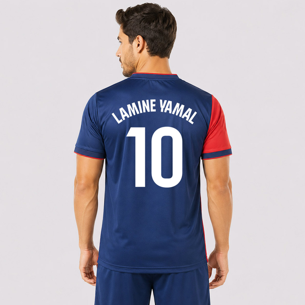 Camisa Barcelona Més Que Un Club Marinho 10 Lamine Yamal