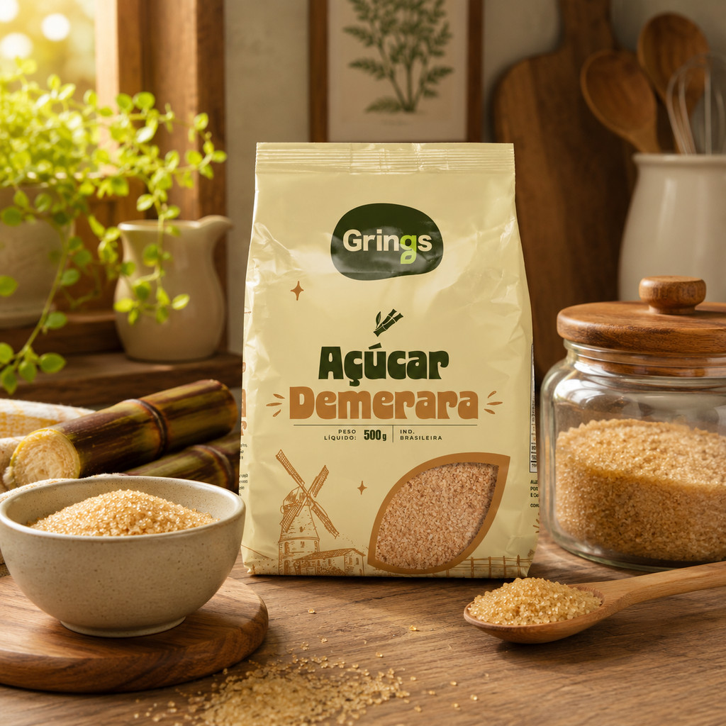 AÇUCAR DEMERARA DOURADO 500G GRINGS · foto 2