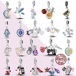 Novo estilo 925 pingente de prata gato mágico lua nova série fada flor Original jóias presente 2OV7 GPOP