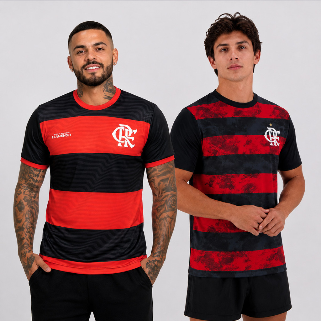 Kit 2 Camisas Flamengo Arbor e Emoção Preto