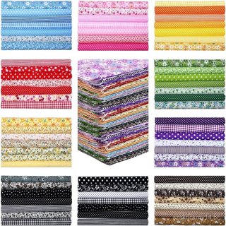 Tecido de algodão puro para costura DIY, conjunto de tecido de 25,4 cm para patchwork artesanal, acessórios para inician