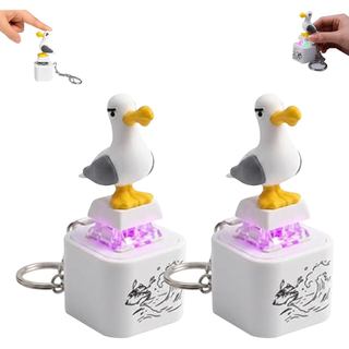 Chaveiro com som de gaivota, brinquedo recarregável para os dedos, com som de gaivota realista e luz LED, brinquedo dive