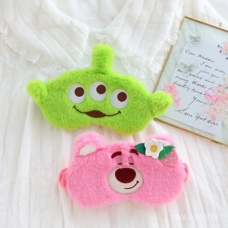 Máscara de Olho de Pelúcia Fofa de Cartoon Stitch Kawaii Anime Bandagem de Pelúcia Macia Adequada para Escritório e Sono — imagem 2 de 2