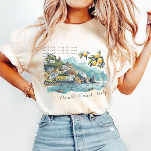 Camiseta Feminina Paisagem Tropical Estampa Colorida Confortável Linda Estilosa Moda Feminina Casual