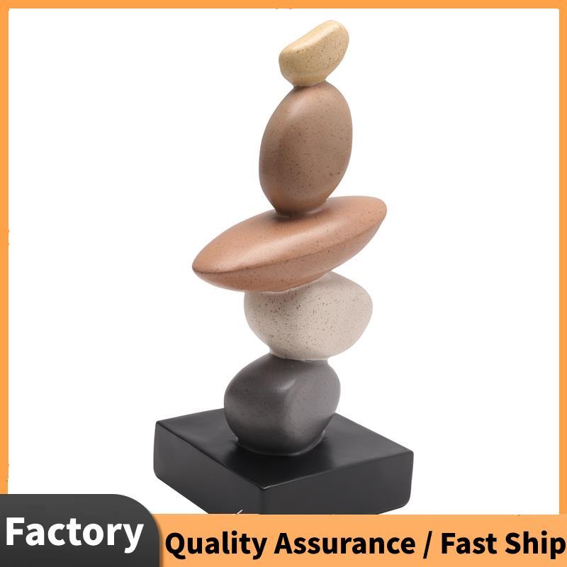 Escultura De Pedras Empilhadas De Resina Moderna-Arte Abstrata De Rocha Balanceada Para Vários Tipos De Sala , Destaque