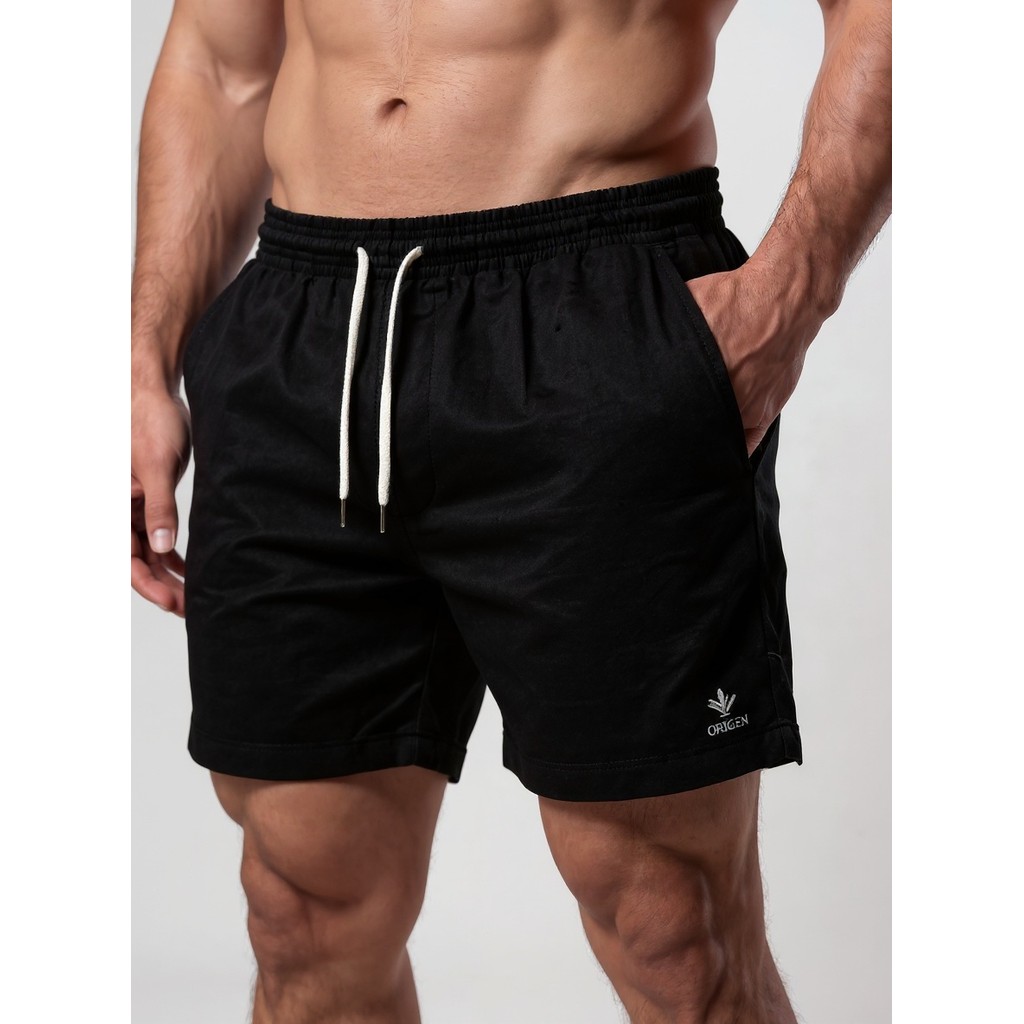 Kit 2 Bermudas Masculinas Linho Elastano Praiana Confortável Verão Preto + Off — Jujubel.com
