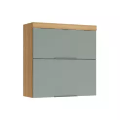 Armário Aéreo p/ Cozinha Marquesa c/ 2 Portas Basculante 80 cm Nature/Verde - Nesher