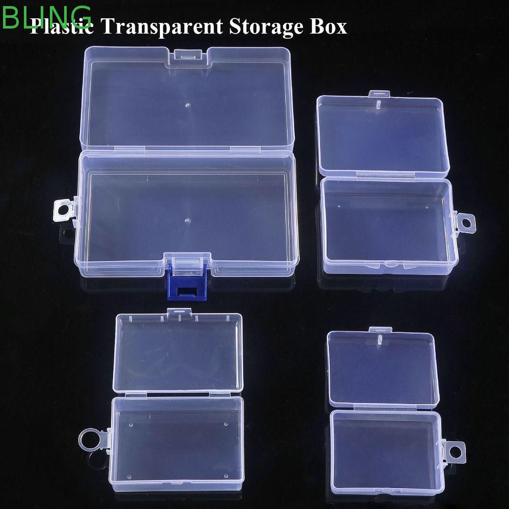 Caixa De Armazenamento Transparente BLING , Recipiente Quadrado Para Contas De Joias , Itens Pequenos De Plástico De 10 