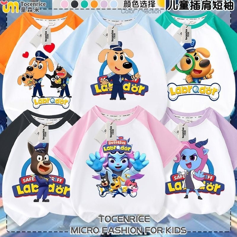 E Cartoon Anime impresso crianças Raglan de manga curta meninos meninas puro algodão meia manga camiseta médio grande cr