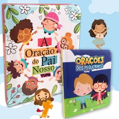 Kit A Oração do Pai Nosso + Orações dos Pequeninos Bíblia Infantil - Livro Infantil Almofadado Capa Dura