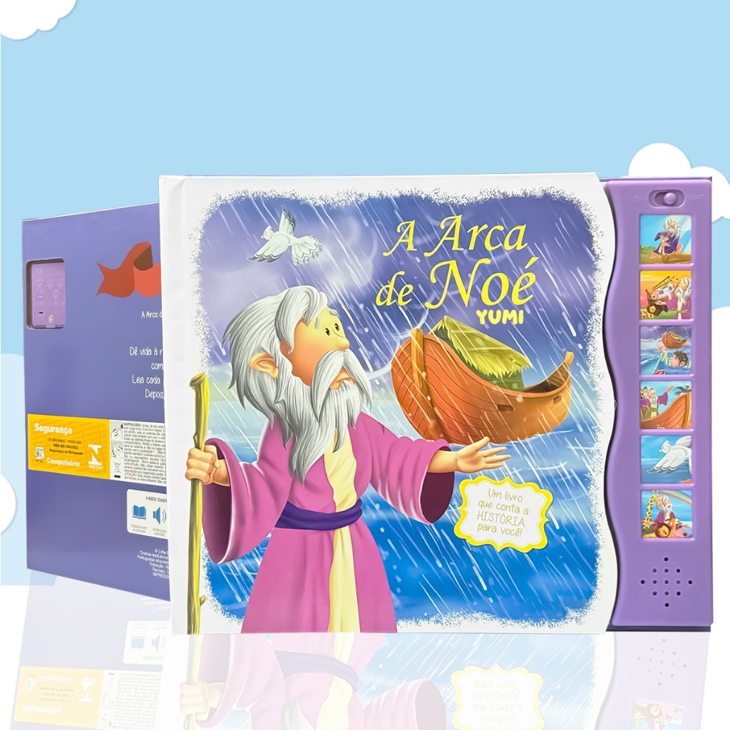 Livro Sonoro Infantil A Arca De Noé | Histórias da Bíblia Infantil Ler e Ouvir 3
