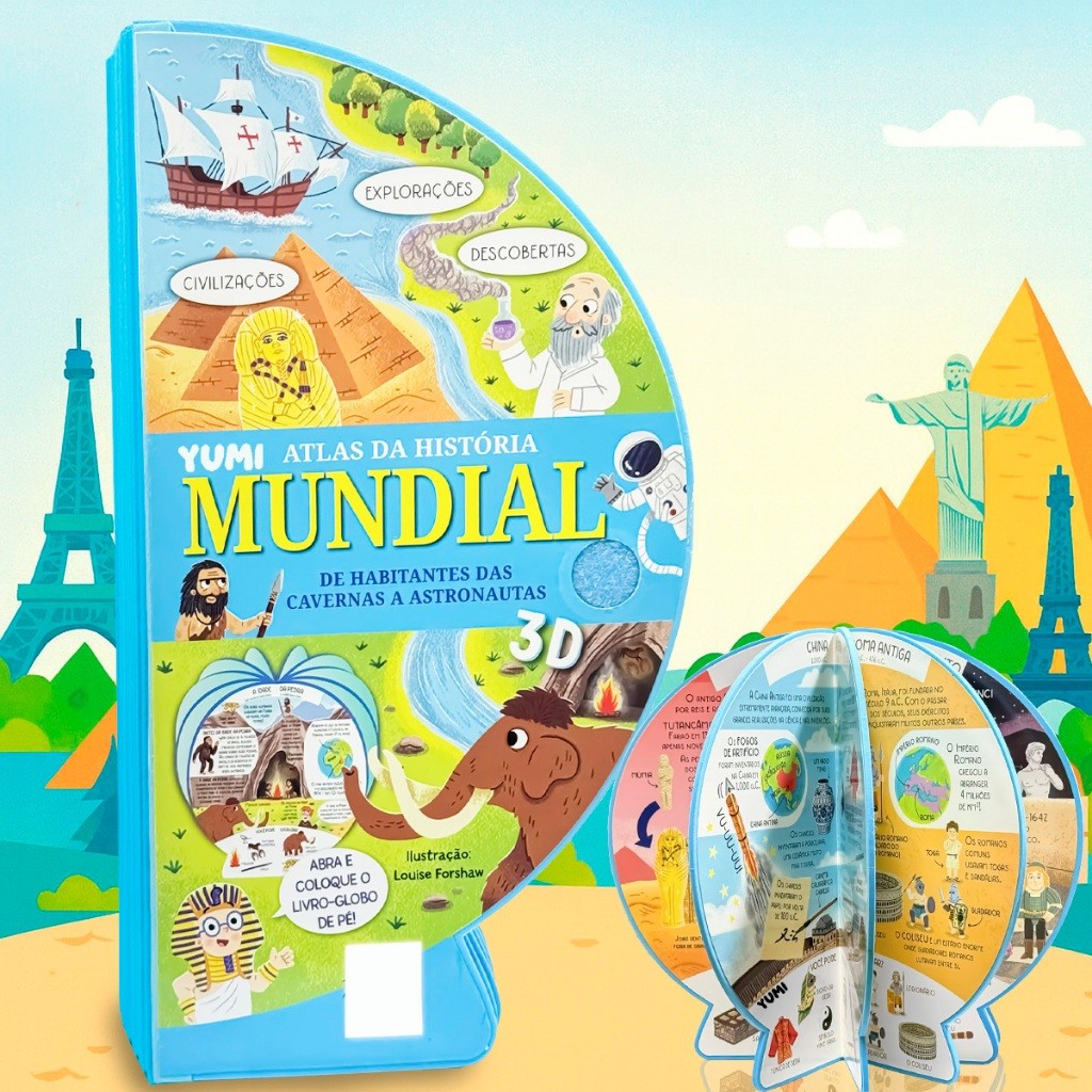 Livro Globo Premium 3D Atlas Da História Mundial |  Fatos E Curiosidades Educati