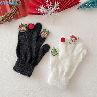 Luvas De Inverno De Natal TOBIE , De Malha De Desenho Animado Quentes Engraçadas Com Padrão De Boneco De Neve Grossas