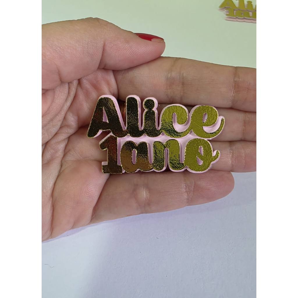 30 Apliques Nome Composto em Papel Lamicote com camada colorida | Nome + Idade Personalizado | Lembrancinhas Festa