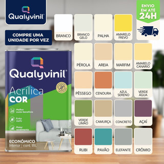 Tinta Acrílica Econômica Antimofo áreas Internas 18 Litros cores - Qualyvinil