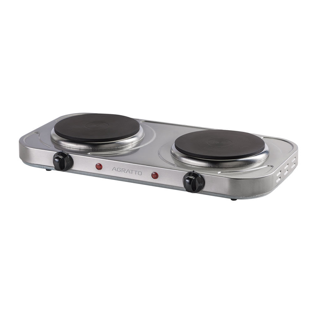 Fogão de Mesa Elétrico 2 Bocas Agratto FM-02 Inox 220V 2000W