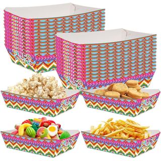 Decorações para o Cinco de Mayo, 50 Peças de Bandejas para Comida do Cinco de Mayo, Pratos Descartáveis para Servir em F