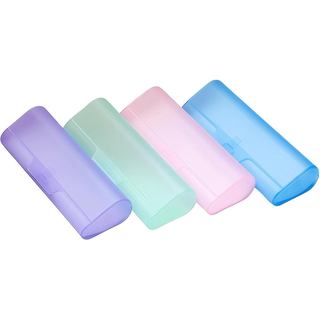 4 Peças de Estojo Portátil Transparente de Plástico para Óculos, Caixa Protetora Rígida para Óculos, Recipientes de Arma