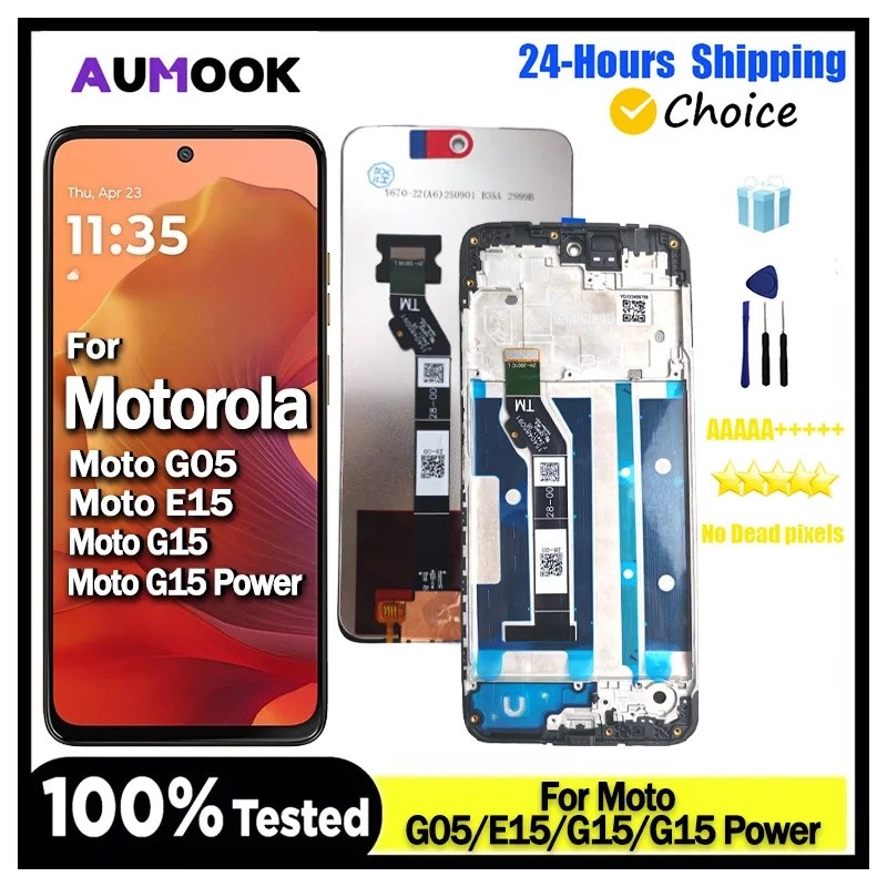 IPS LCD Para Motorola Moto G05 E15 Display Digitador Da Tela De Toque G15 G15 Po
