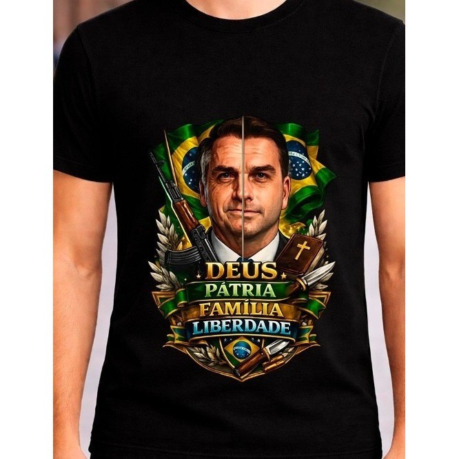 Camiseta Bolsonaro Brasil Unissex 100% Algodão Estampada Premium