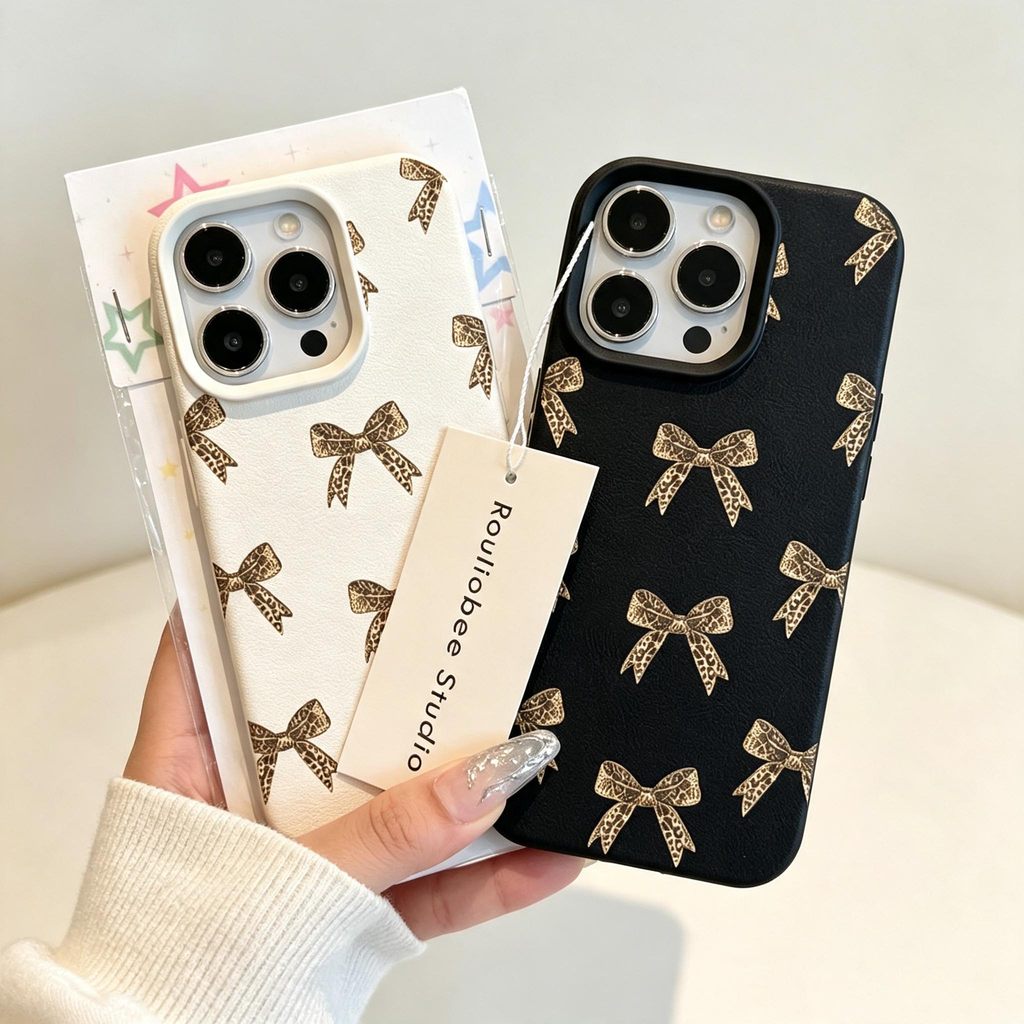 Capa De Telefone Com Estampa De Leopardo E Laço Para Samsung Galaxy A57 A37 A27 A07 A17 A36 A26 A15 A52 A54 A36 A55 A35 