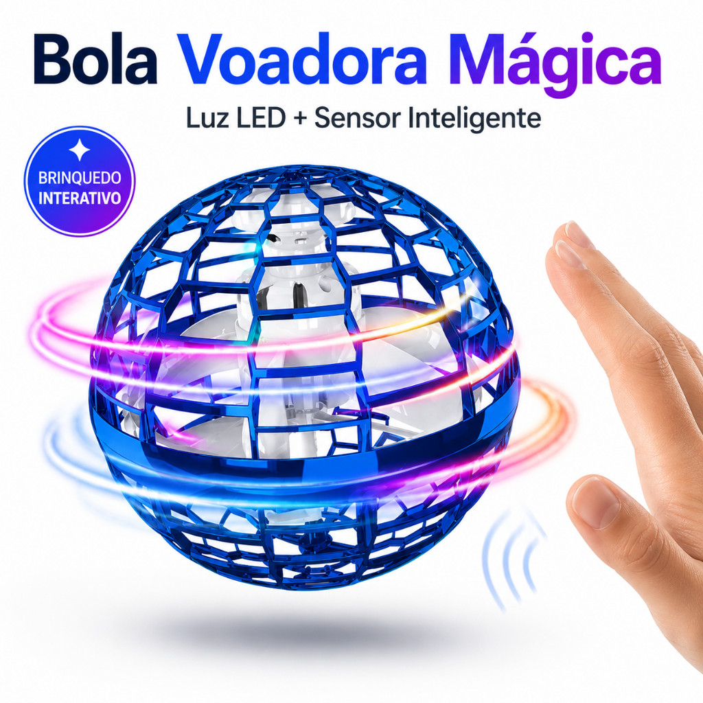Bola Flutuante Mágica com Sensores e controle Inteligentes Esfera Rotativa Brinquedo Magnético