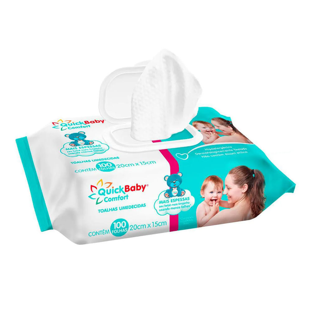 Toalhas Umedecidas QuickBaby Comfort 100 Unidades