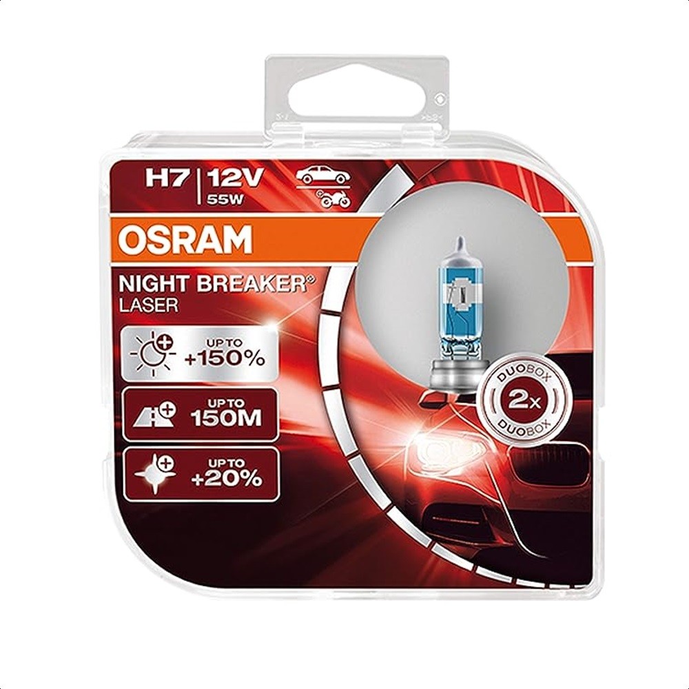 Par Lampada H7 12v Nightbreaker 150% + Luz Osram