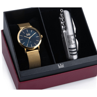 Kit Relógio Dumont Masculino Traveller Dourado - DU2035MOZ/K4A