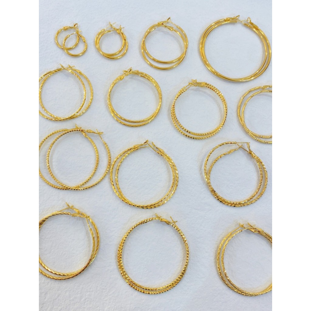 Vietnã areia estilo ouro simulação ouro 24K brincos brilhantes brincos simples temperamento único moda brincos grandes i