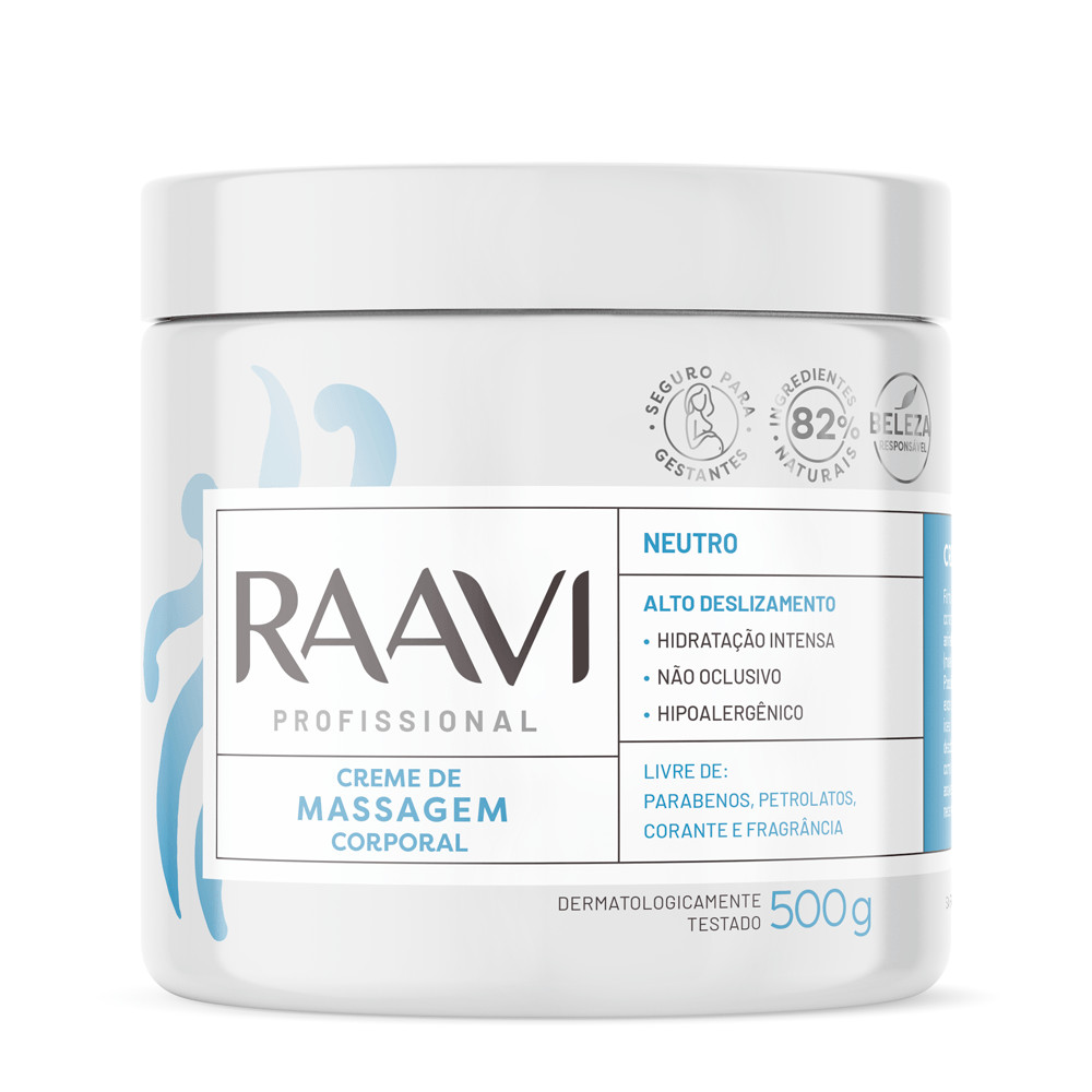 Creme Para Massagem Corporal Raavi Neutro 500g