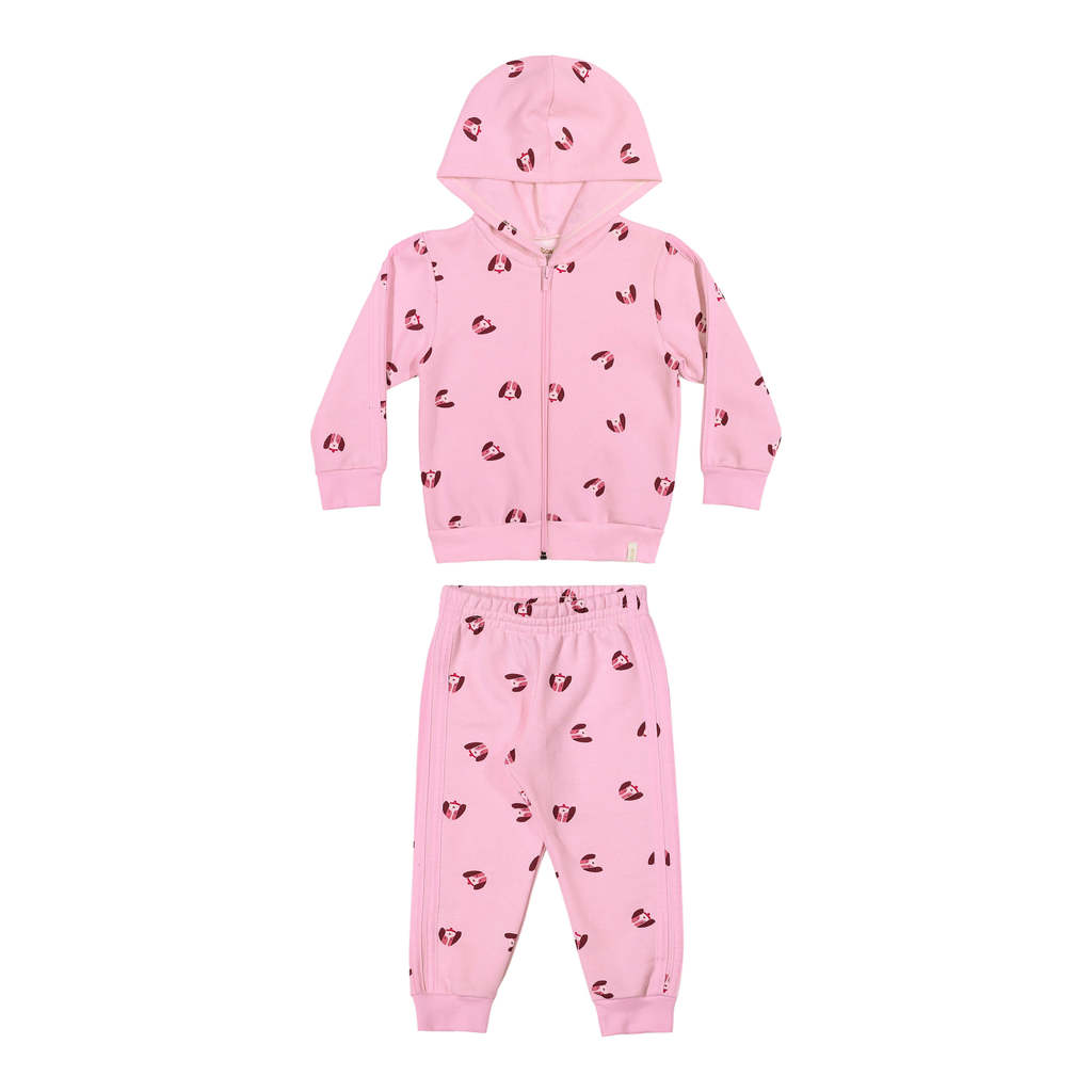 Conjunto Infantil Menina Moletom Cachorrinhos Elian Rosa