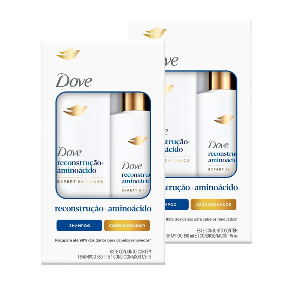 Kit Dove Reconstrução + Aminoácido Shampoo 350ml + Condicionador 175ml - 2 Unida