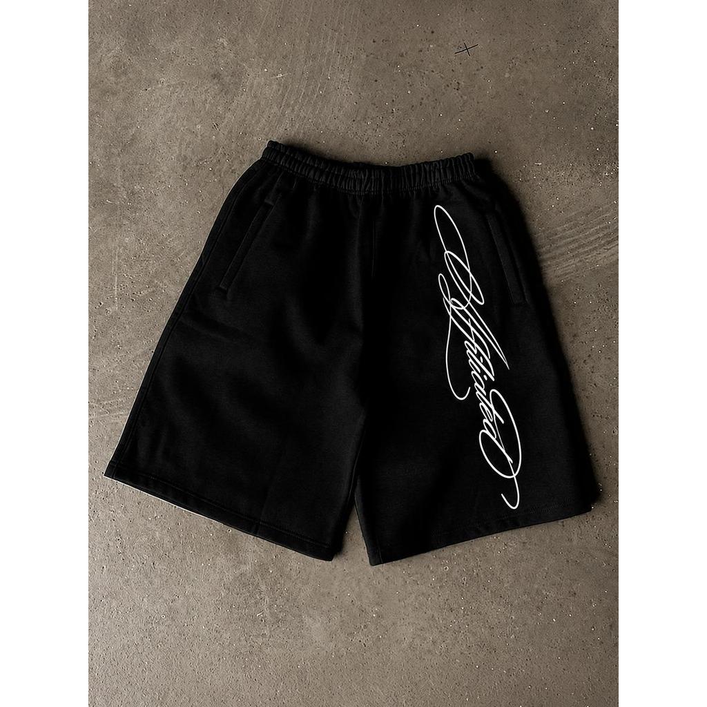 Bermuda Moletom Cursiva Affiliated Streetwear Short Y2K