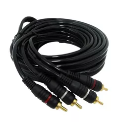 Cabo Rca 5 Metros Emborrachado Resistente Anti Ruido P/ Som Automotivo