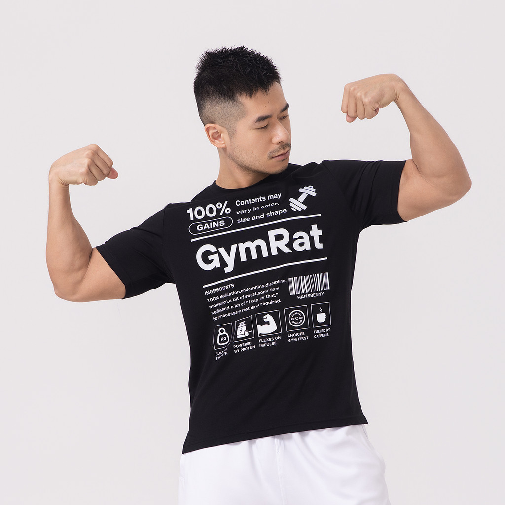 HANSBENNY2026 primavera verão novo estilo camiseta masculina Fitness esportes lazer correndo algodão estiramento de mang