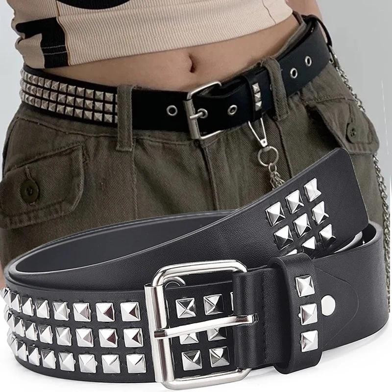 Cinto Y2K com Strass Brilhantes – Cinto feminino estilo western para jeans com fivela de metal e cinta de couro PU, Esti