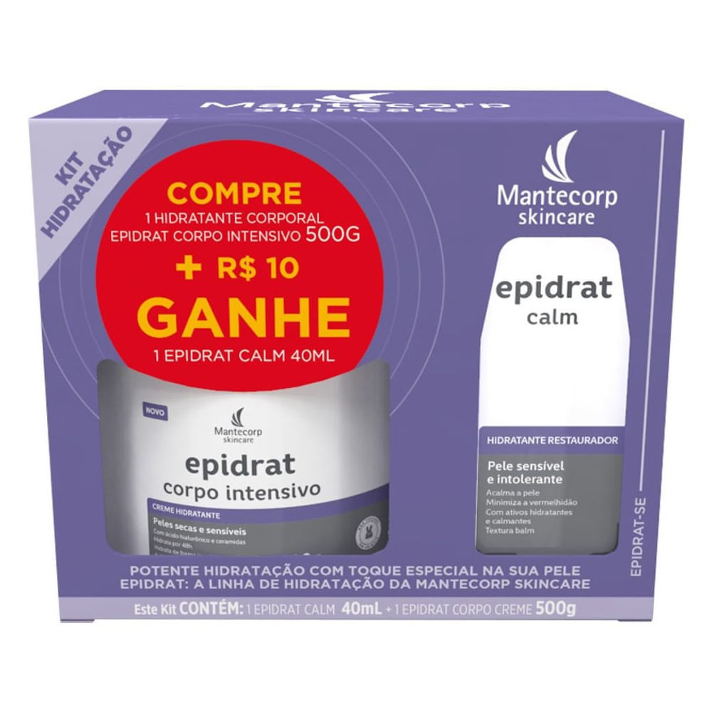 Kit Hidratante Epidrat Corpo Intensivo 500g + Calm Restaurador Facial 40ml