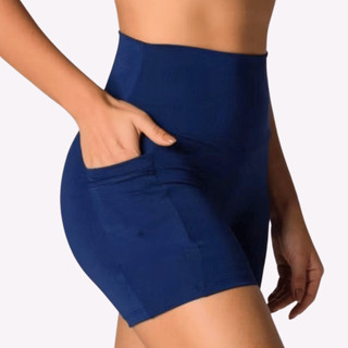 Short Fitness Feminino Com Bolso Celular Interno Seu Brilho Moda Jeans