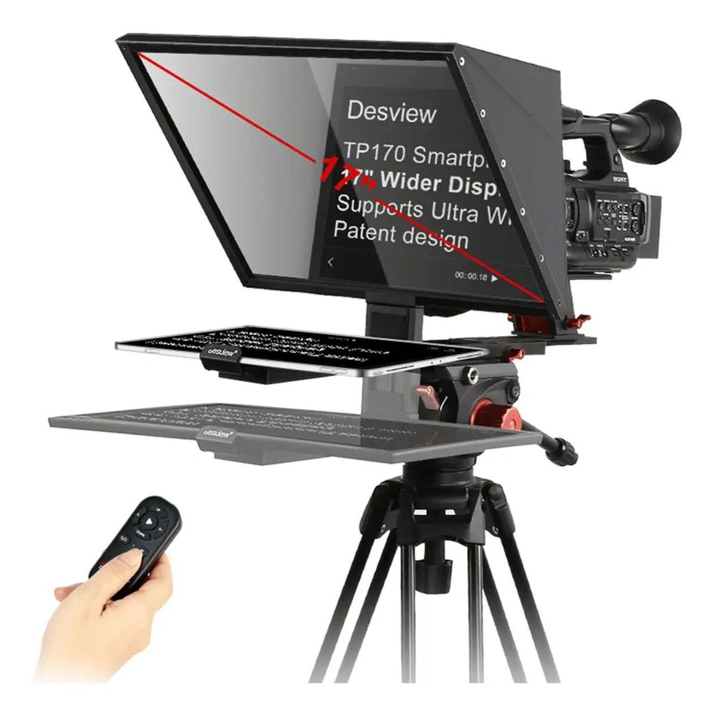 Teleprompter Portátil TP170 17 Polegadas Universal para Smartphone Tablet e DSLR