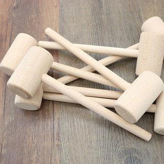 5/10/20 peças/conjunto Mini martelo de madeira para bolo, brinquedo educativo infantil (formato redondo)