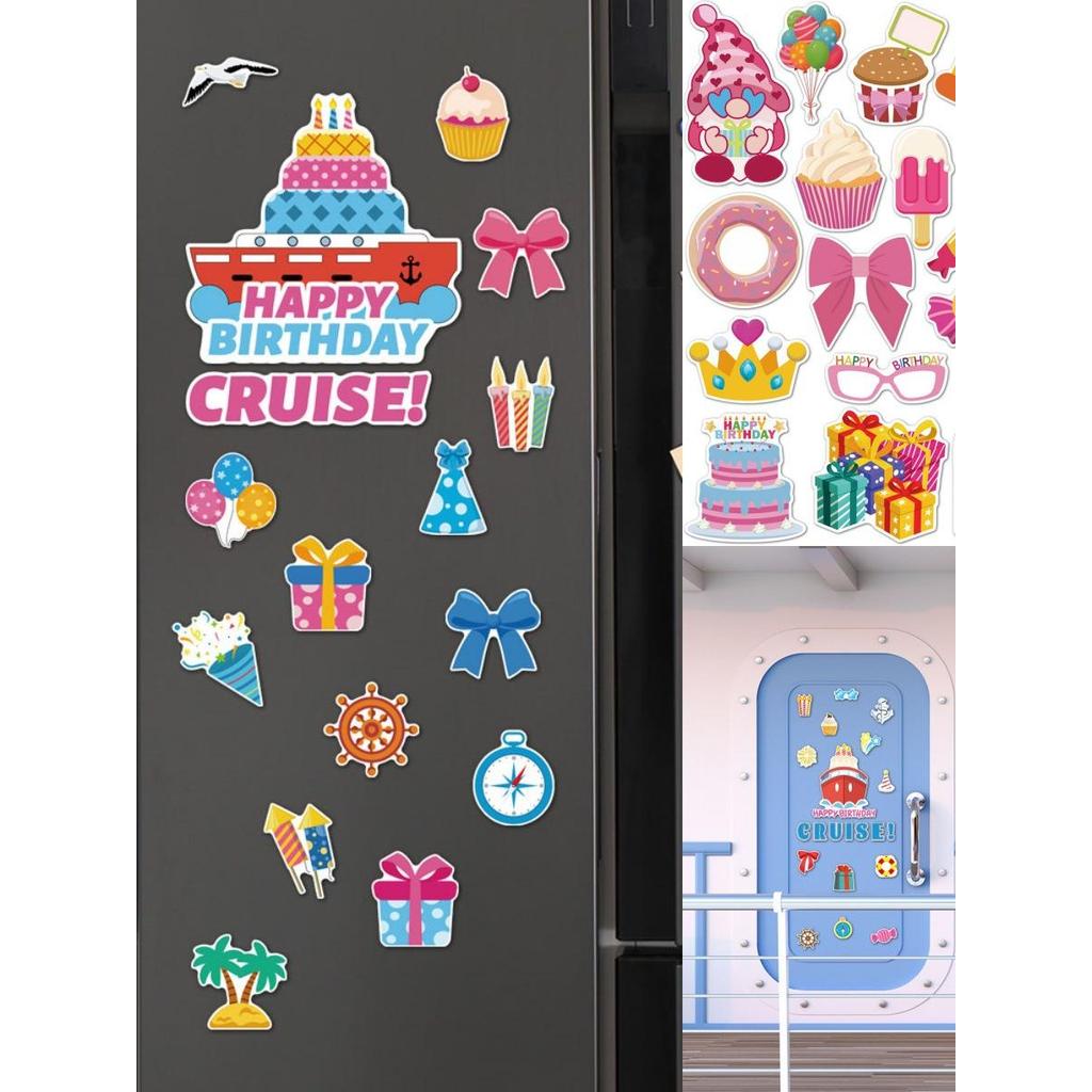 Novo estilo CT-festa de aniversário telha adesivos viagem cruzeiro decoração feliz aniversário carnaval geladeira adesiv