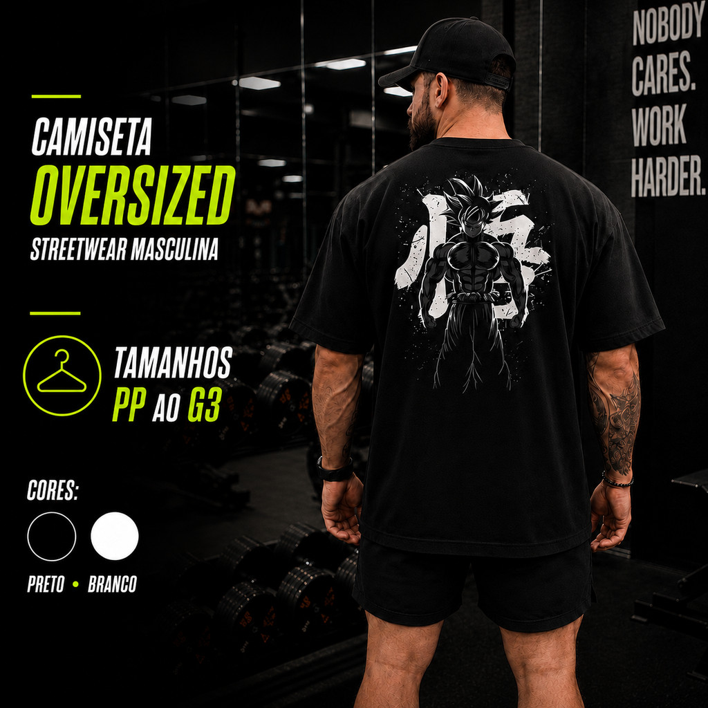 Camiseta Oversized Streetwear PP ao G3 100% Algodão Masculina Feminina Estampada Casual Camisa Básica Academia Plus Size
