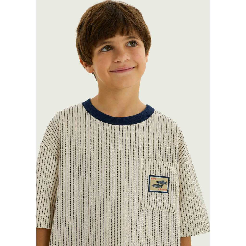 Camiseta Infantil Menino Em Malha Fio Tinto