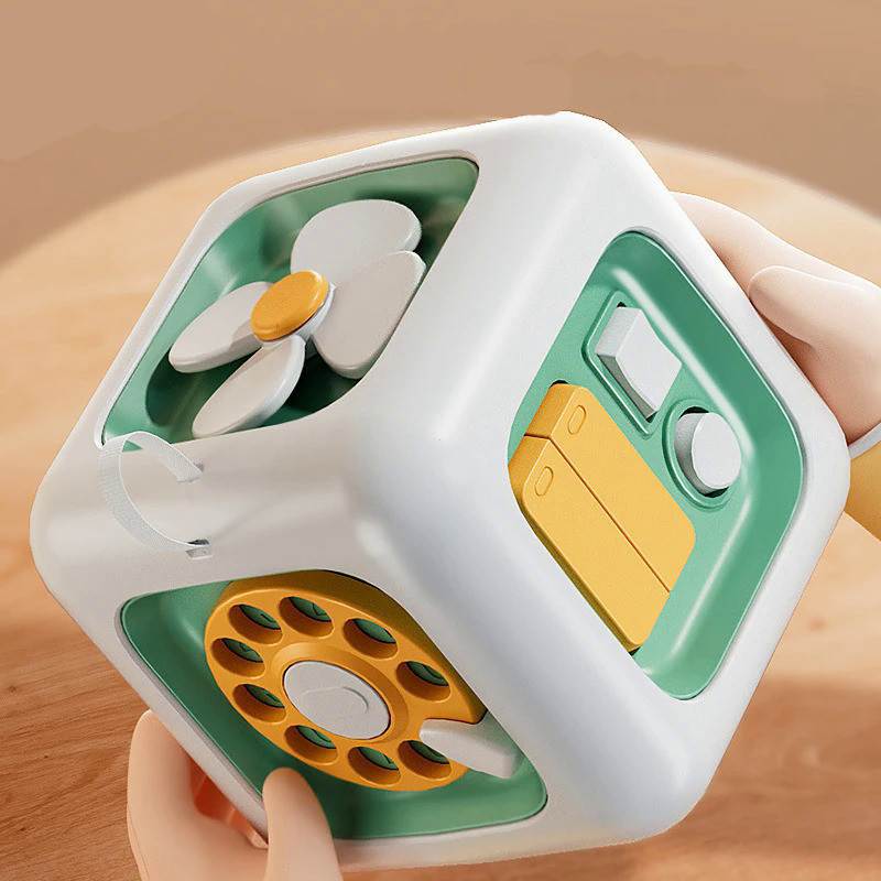 6 Em 1 Montessori Brinquedos Educativos Sensorial Ocupado Placa Bebê Prática Habilidades Gaveta Cubo Fidget