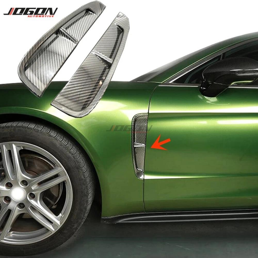Para Porsche Panamera 2017 2018 2019 Brilhante Real Fibra De Carbono Corpo Lateral Do Carro Fender Ventilação Ar Divisor
