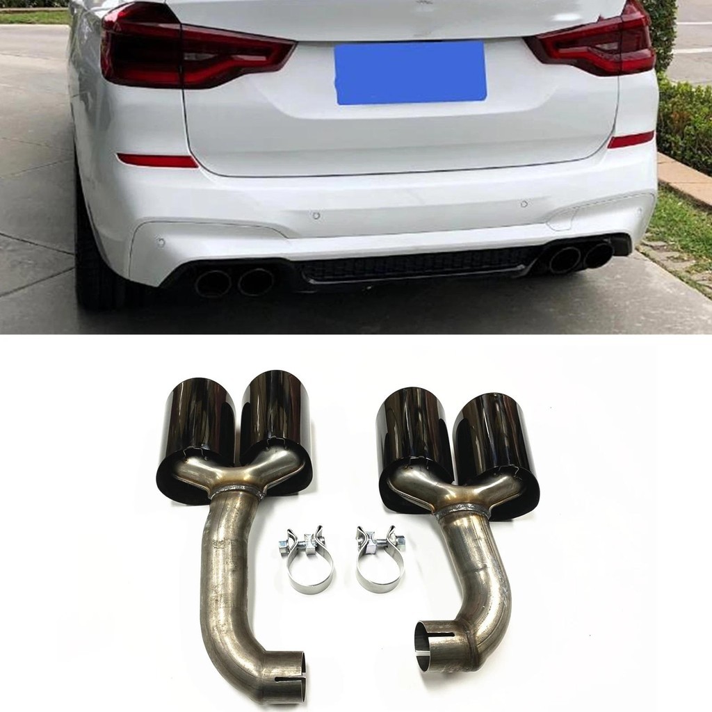 Kit De Corpo Para BMW X3M X4M 2018-2020 Pontas De Escape Traseiras Tubos Silenciadores Titânio Preto Tubo Traseiro Do Ca