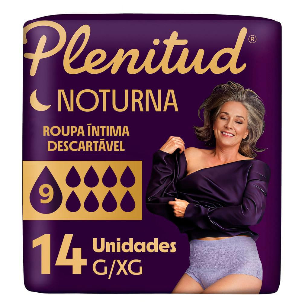 Roupa Íntima Plenitud Noturna Tamanho G/XG 14 Unidades Descartáveis
