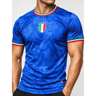 Camisa de treinamento de futebol bordada masculina, camiseta esportiva respirável de secagem rápida versão esportiva